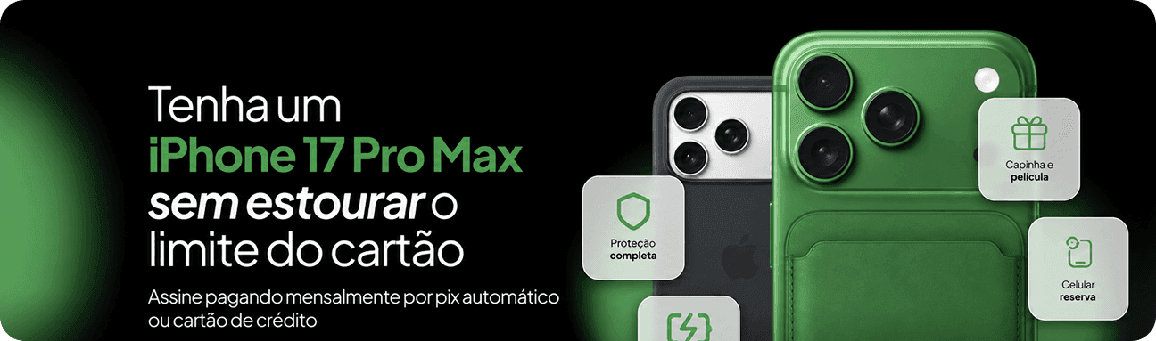 Ten un iPhone 17 Pro Max sin reventar el límite de tu tarjeta: paga mes a mes por transferencia automática o tarjeta de crédito, con protección completa, funda y mica, y celular de respaldo.